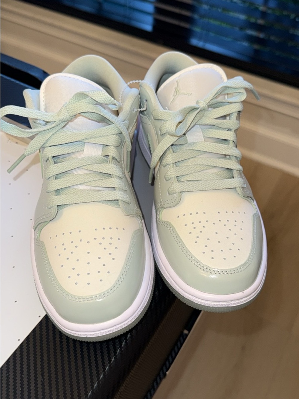 Jordan Low Top Sneakers in Mint Green and White